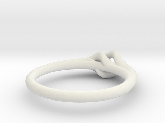 Twist Ring w/ Ball in White Natural Versatile Plastic