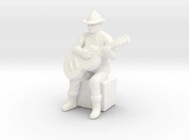 Wild WIld West - Guitar Man - 1.18 in White Processed Versatile Plastic