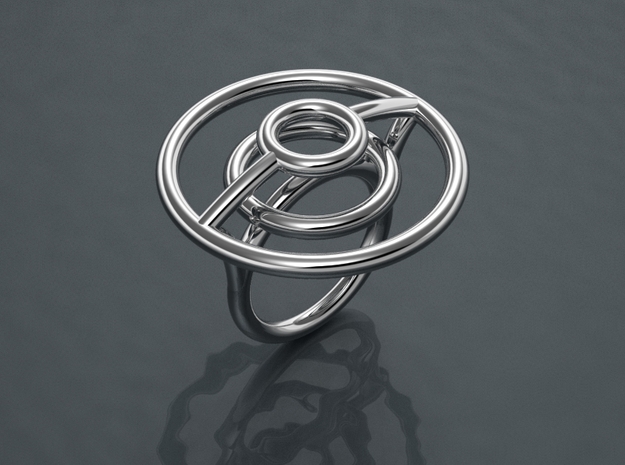 Ring lines links in Rhodium Plated Brass: 6.5 / 52.75