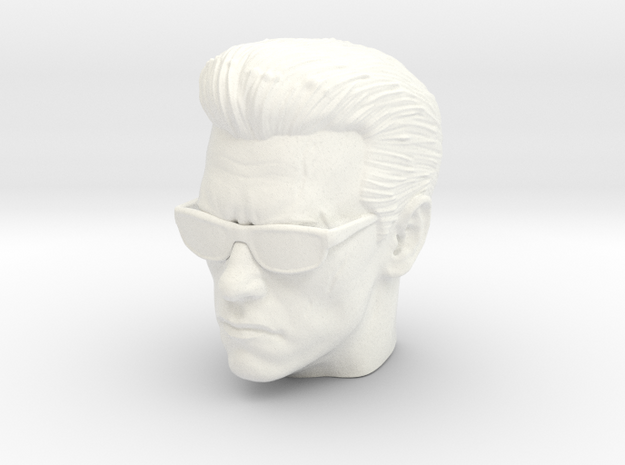 Terminator - Head Sculpt with Glasses - 1.6 in White Processed Versatile Plastic