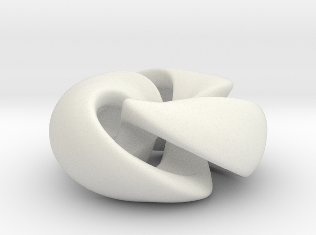 Twisted Knot in White Natural Versatile Plastic