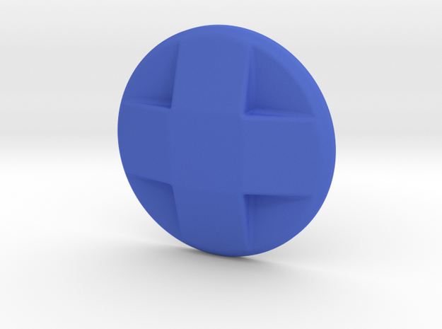 D-pad Button Topper - Convex 4-way in Blue Processed Versatile Plastic