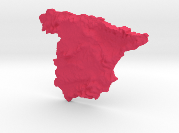 Spain Terrain Pendant in Pink Processed Versatile Plastic