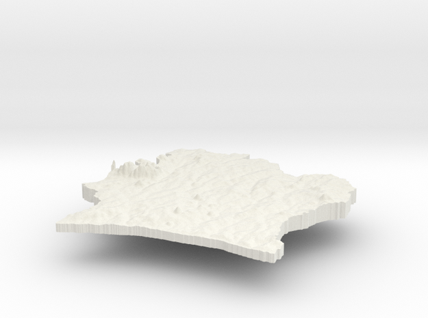 Côte d'Ivoire Terrain Pendant (Ivory Coast) in White Natural Versatile Plastic