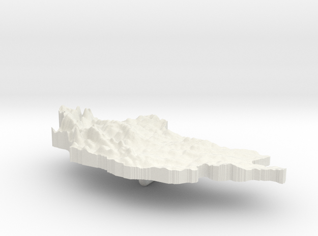 Mongolia Terrain Pendant in White Natural Versatile Plastic
