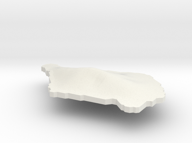 Samoa Terrain Pendant in White Natural Versatile Plastic