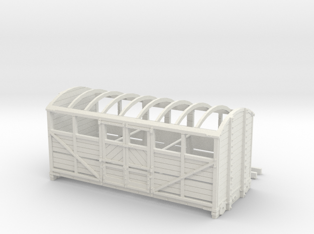 S Scale LBSCR Diagram 1527 Cattle Wagon in White Natural Versatile Plastic