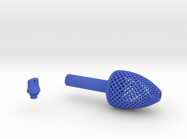 Textured Conical Pen Grip - large without buttons in Blue Processed Versatile Plastic