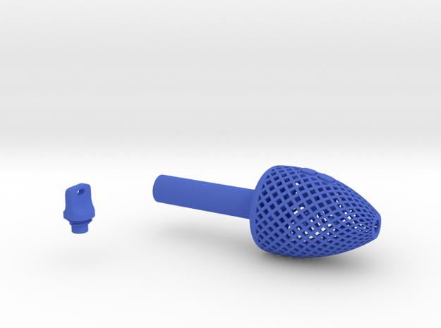Textured Conical Pen Grip - large with buttons in Blue Processed Versatile Plastic