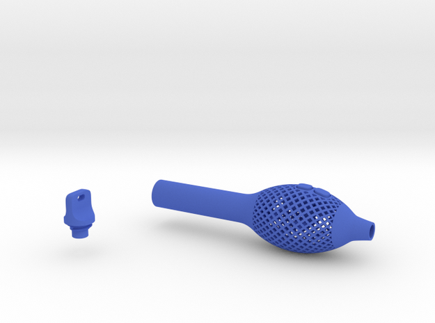 Textured Bulb Pen Grip - small with buttons in Blue Processed Versatile Plastic
