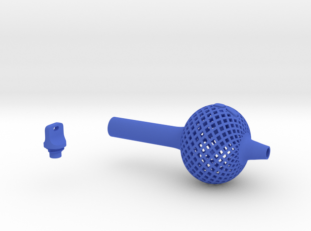 Textured Bulb Pen Grip - large with buttons in Blue Processed Versatile Plastic