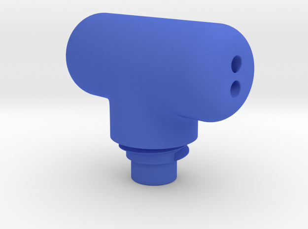 Pen Tail Cap - T - small in Blue Processed Versatile Plastic