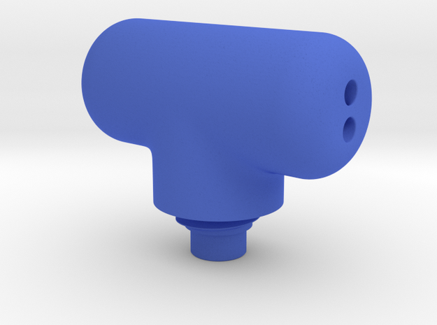 Pen Tail Cap - T - large in Blue Processed Versatile Plastic