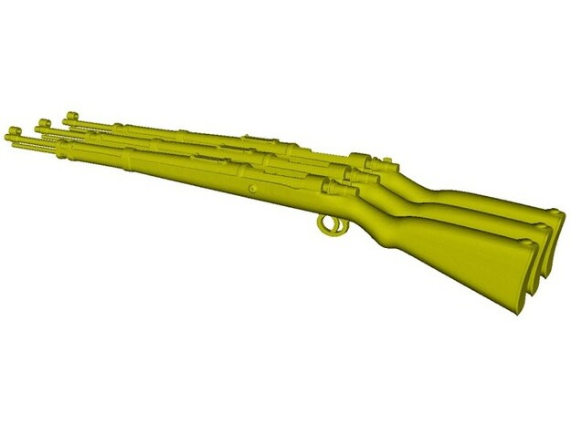 1/24 scale Mauser Karabiner K-98k Kurz rifles x 3 in Tan Fine Detail Plastic