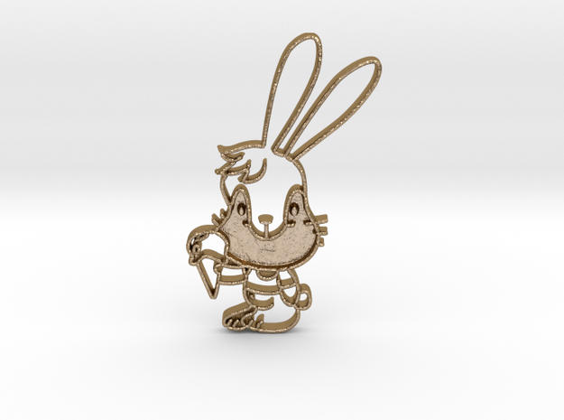  Yum Bunny Pendant in Polished Gold Steel