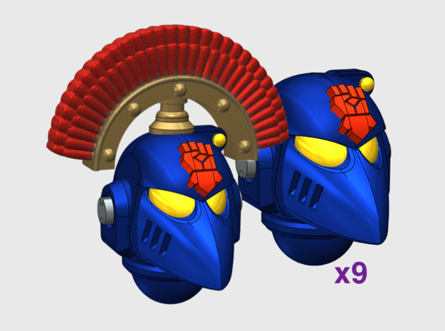 10x Kings Fist - G:6 Crow Helms (Squad 2) in Tan Fine Detail Plastic
