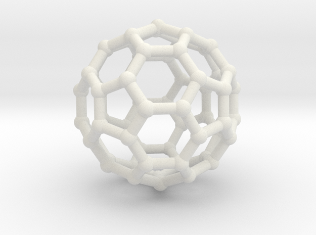 Truncated icosahedron in White Natural Versatile Plastic