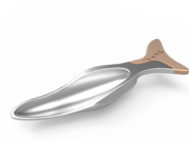 salmon_spoon in Polished Bronzed-Silver Steel: Small