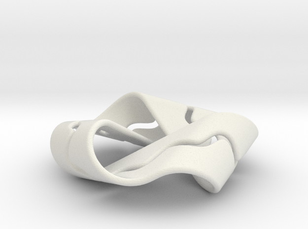 Mobius Strip with Sinusoid Channel - Rounder in White Natural Versatile Plastic