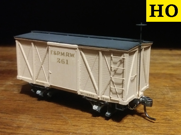 HO F&PM 4-Wheel Boxcar Kit in Tan Fine Detail Plastic