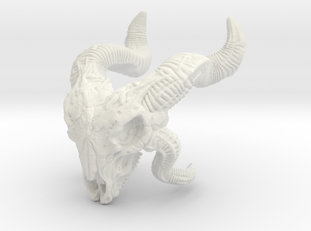 Horned Skull Bone Armor (Motu origins) in White Natural Versatile Plastic