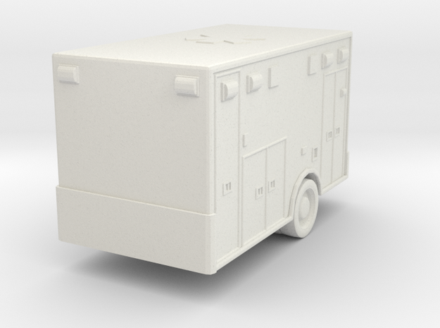 Ambulance  Body 01, 2 lights. 1:87 Scale  in White Natural Versatile Plastic