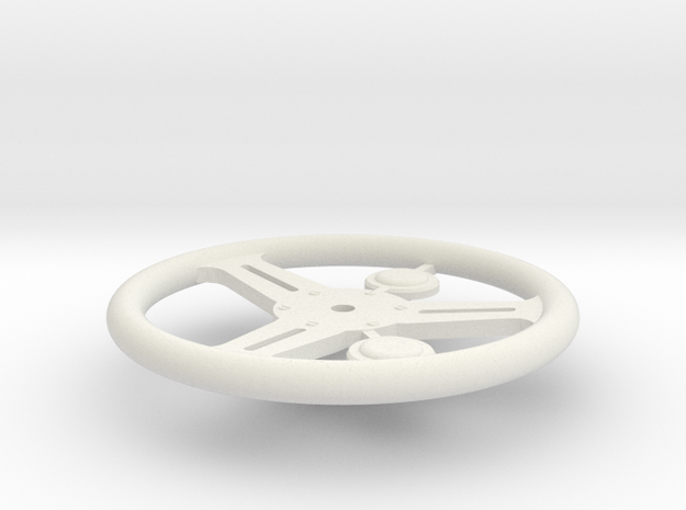 1:10 3-Spoke Steerring Wheel Type304 in White Natural Versatile Plastic