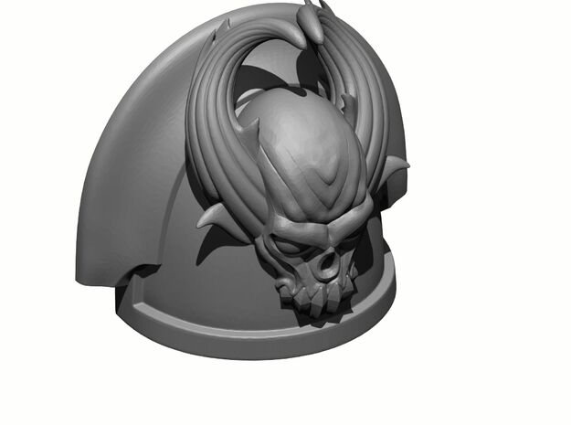 10x Gen:3 Demon Skull Shoulder Pad - Plain in Tan Fine Detail Plastic