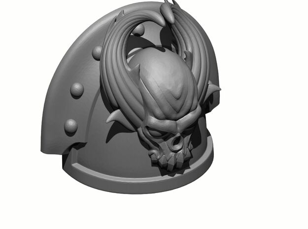 10x Gen:3 Demon Skull Shoulder Pad Riveted V2 in Tan Fine Detail Plastic