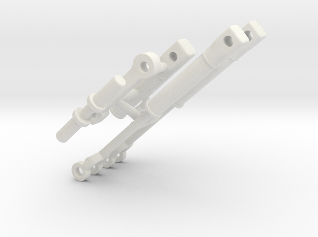1/64 Wheel Loader-mid frame-short reach-cylinders in White Natural Versatile Plastic