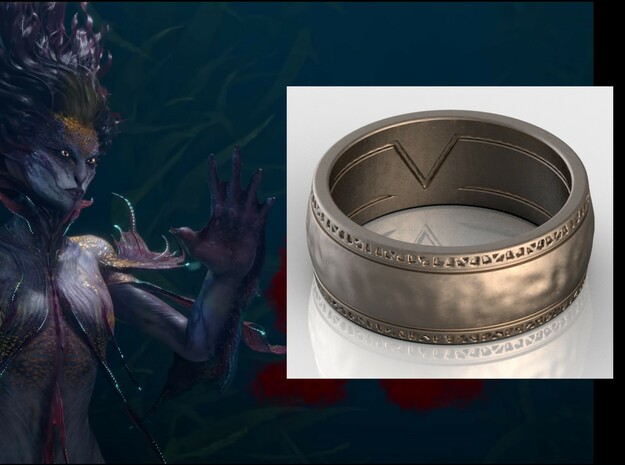 Draupnir Ring (God of War) in Polished Bronzed-Silver Steel: 10 / 61.5