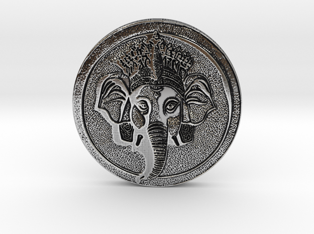 Lord Ganesha Knows the Path of Shang Ri La in Antique Silver