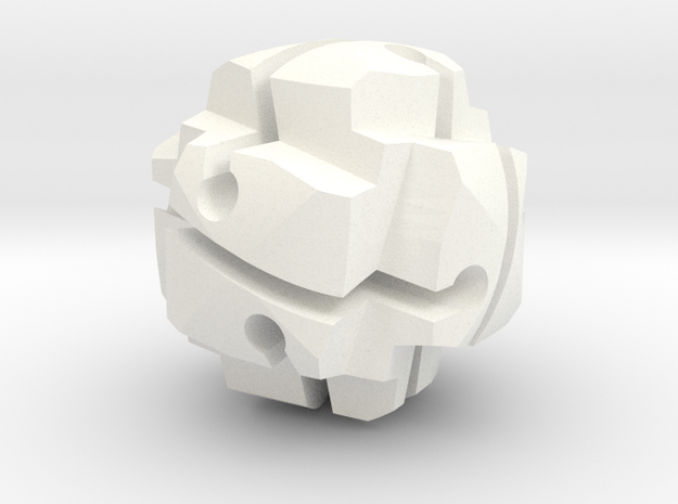 One tile for the helix cube puzzle in White Processed Versatile Plastic