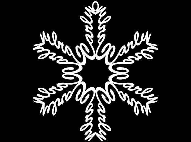 Carly snowflake ornament in White Natural Versatile Plastic