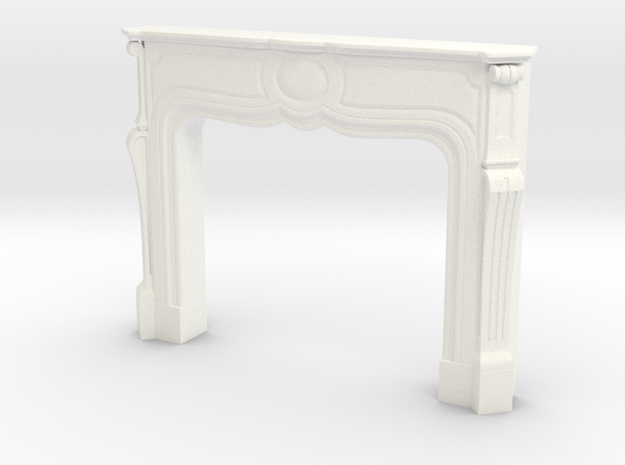 Louis XIV Fireplace in White Processed Versatile Plastic: 1:12