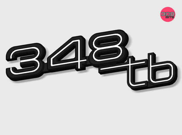 348 TB BADGE in Matte Black Steel
