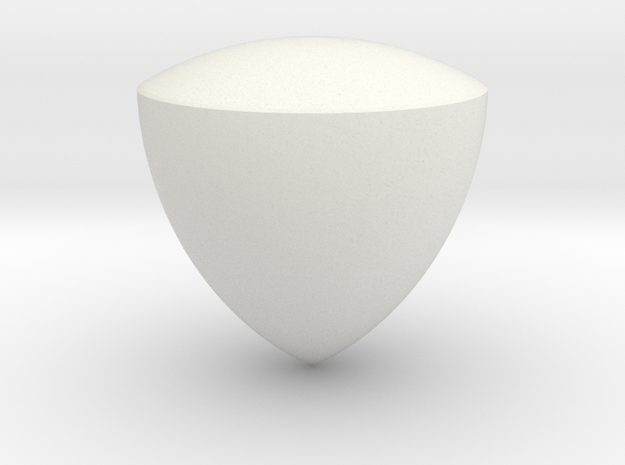Reuleaux Triangle Spheroform in White Natural Versatile Plastic