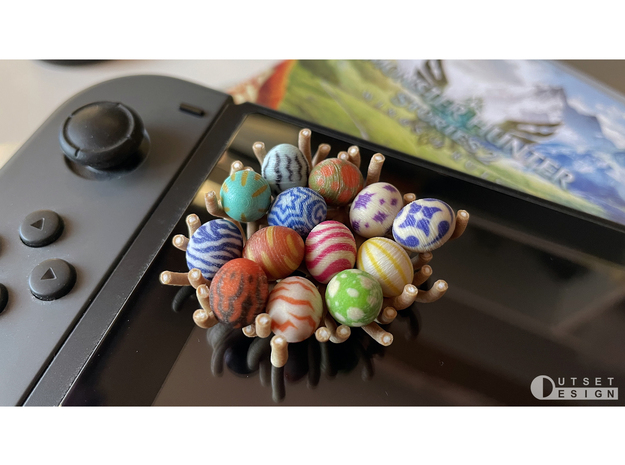 Monster Hunter - Monster eggs in Natural Full Color Sandstone