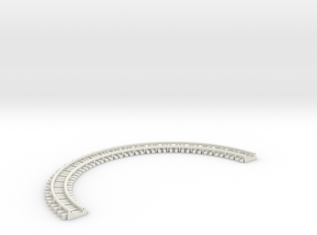 mine train curved track 180° r=90mm banked in White Natural Versatile Plastic: 1:87 - HO