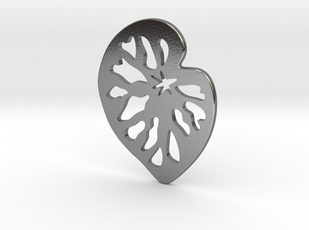 Begonia pendant in Polished Silver
