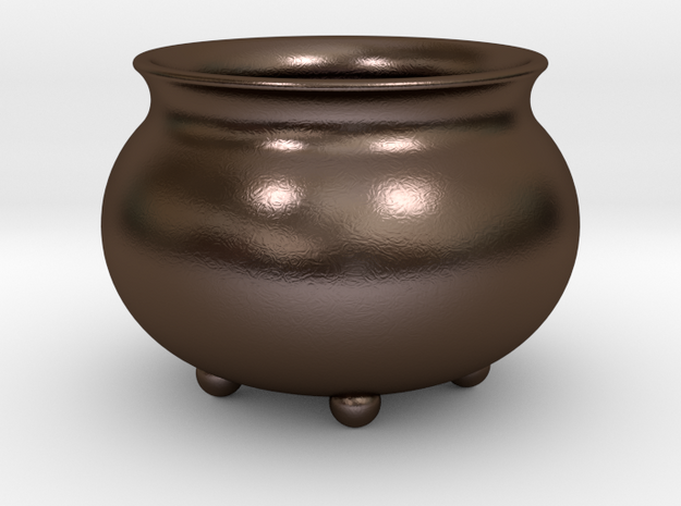 Pot "Futuristic" in Polished Bronze Steel