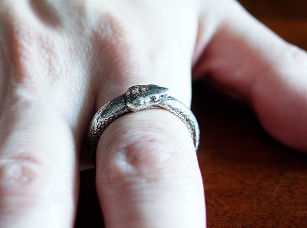 Ouroboros Ring Ver.1 (Size 9) in Antique Silver