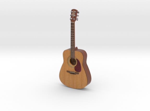 1:18 Scale Acoustic Guitar in White Natural Versatile Plastic