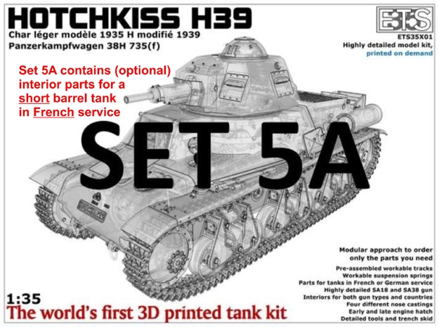 ETS35X01 Hotchkiss H39 - Set 5 option A in Tan Fine Detail Plastic