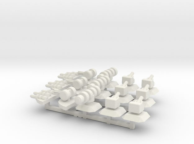 Modular Turrets (15) in White Natural Versatile Plastic