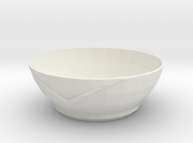 Roaring bowl in White Natural Versatile Plastic: Medium