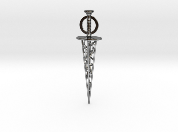 Myst Riven Moiety Dagger Pendant in Polished Silver