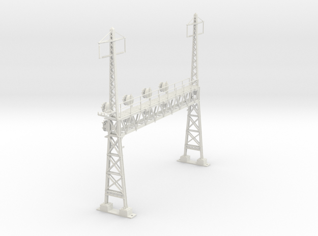 CATENARY PRR LATTICE SIG 4 TRACK 2 PHASE N SCALE  in White Natural Versatile Plastic