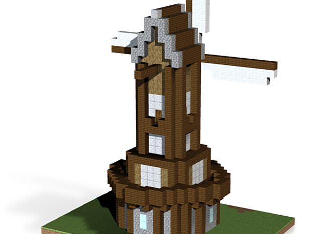 Minecraft Windmill in Natural Full Color Sandstone