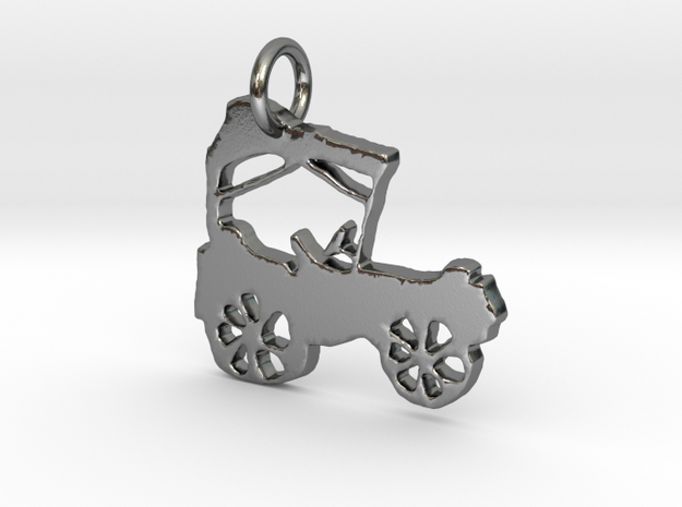 Jolly Jalopy Pendant in Polished Silver